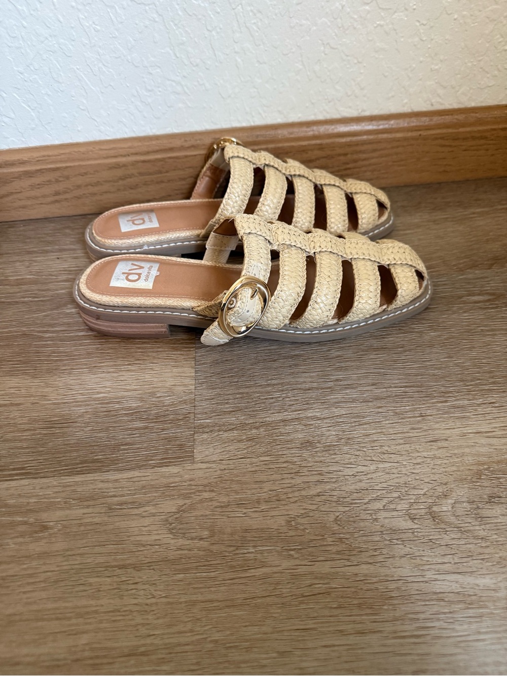 Dolce Vita Beige Braided Slide Sandals